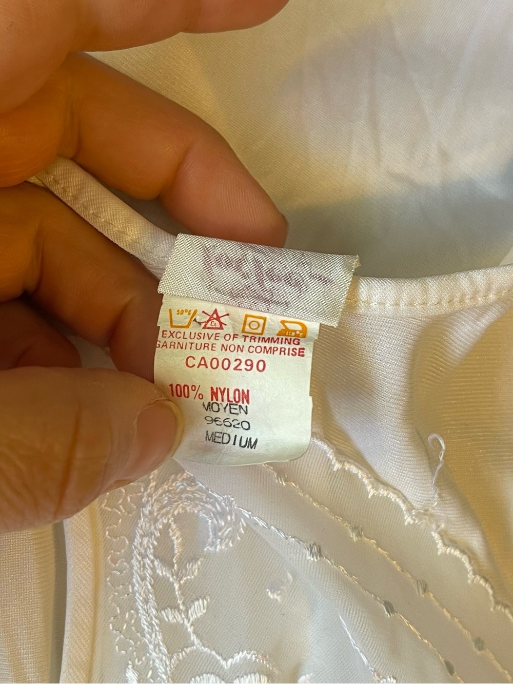Vintage 1970’s Union Tag LovLee Embroidered Mesh Feature Nylon Maxi Slip Dress - Picture 4 of 11